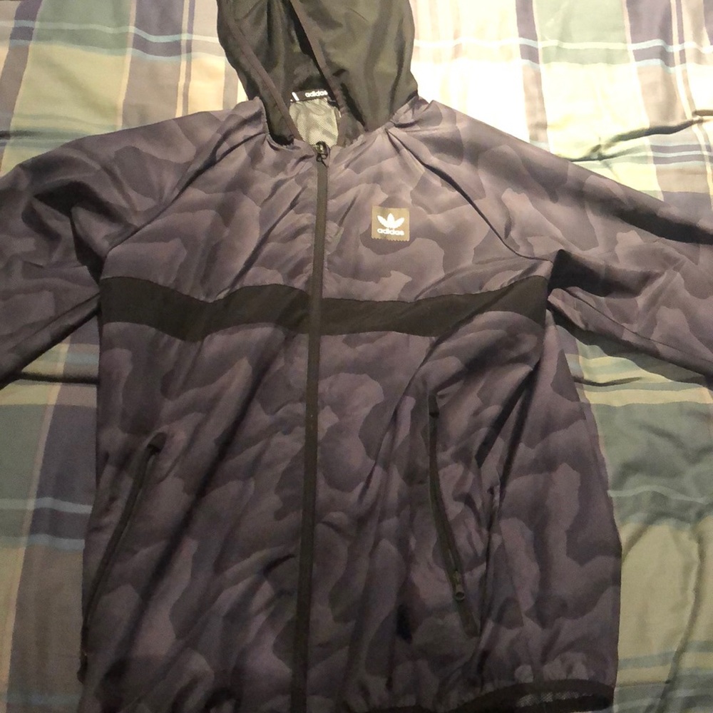 Adidas Black/Grey Camo Windbreaker